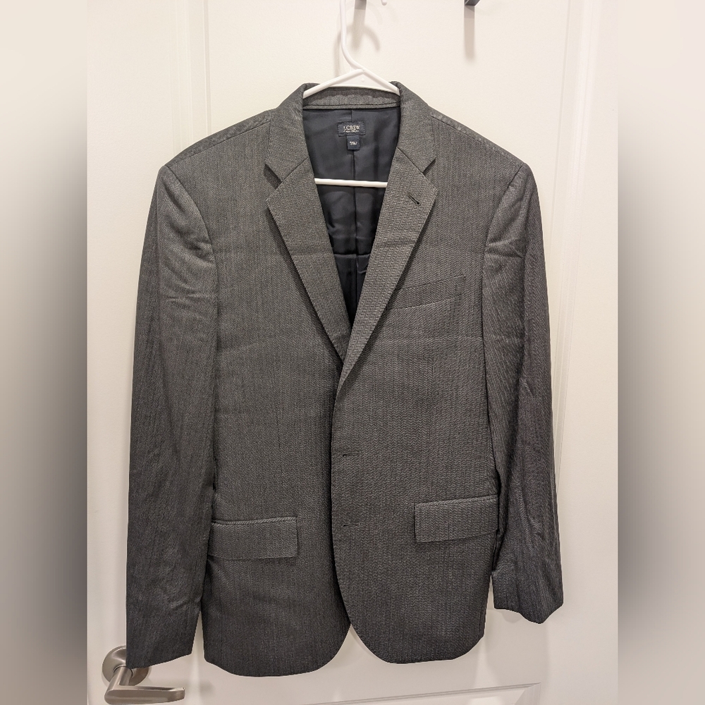 J. Crew Ludlow 100% Wool Men's Charcoal Suit Jacket Blazer 38S